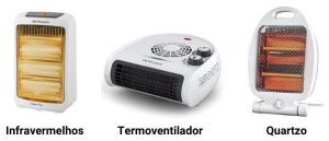 Aquecedores de infravermelhos vs termoventilador vs aquecedores de quartzo