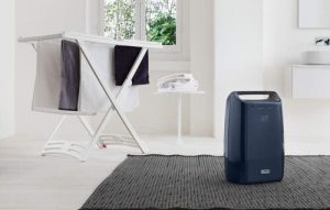 secagem de roupa com um desumidificador delonghi